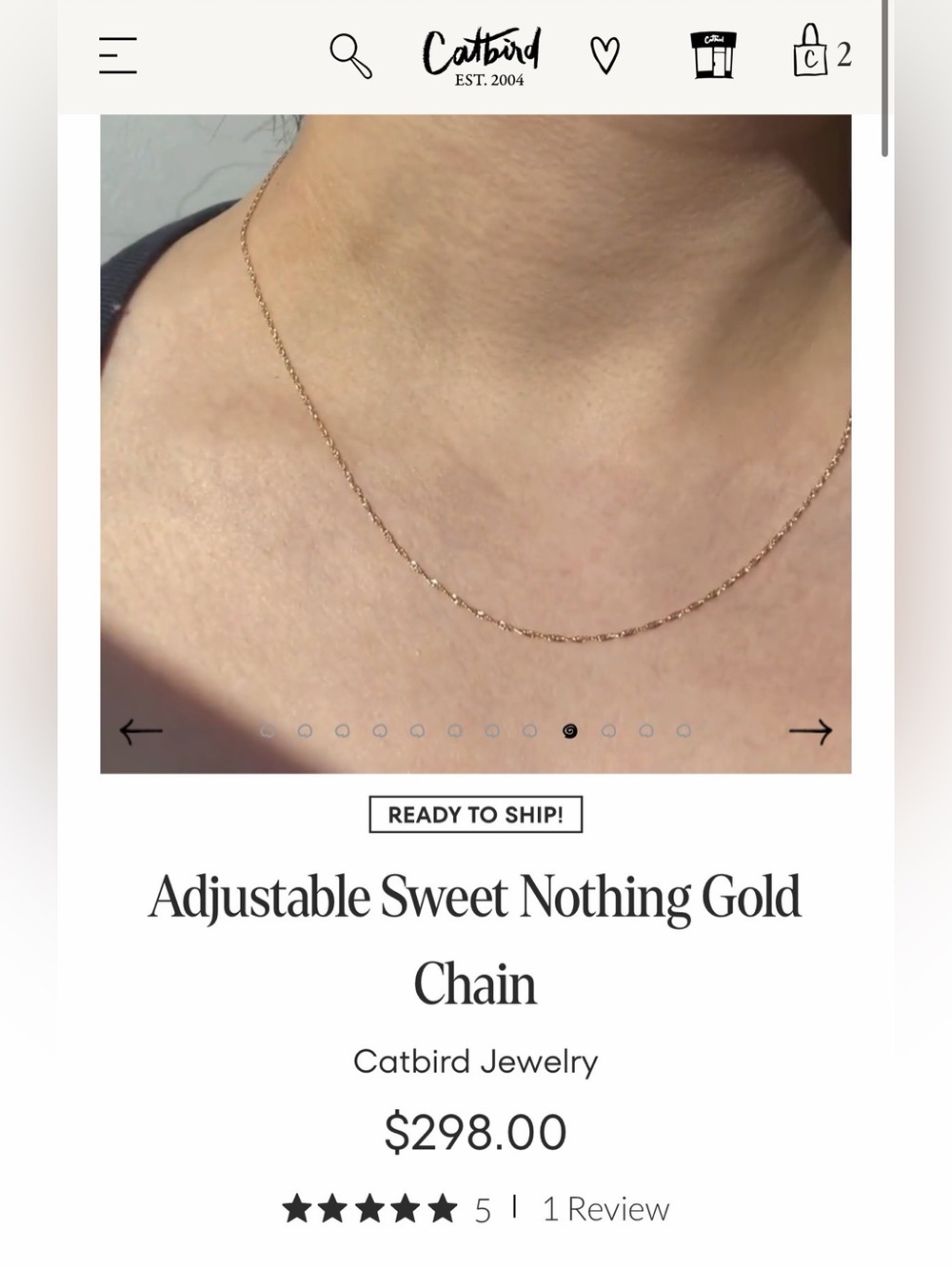 Catbird Sweet nothing chain 14k